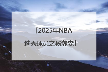 2025年NBA选秀球员之杨瀚森