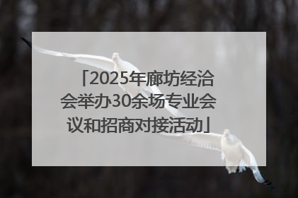 2025年廊坊经洽会举办30余场专业会议和招商对接活动