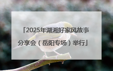 2025年湖湘好家风故事分享会（岳阳专场）举行