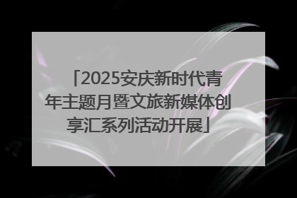 2025安庆新时代青年主题月暨文旅新媒体创享汇系列活动开展