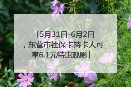 5月31日-6月2日，东营市社保卡持卡人可享6.1元特惠观影