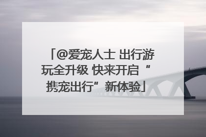@爱宠人士 出行游玩全升级 快来开启“携宠出行”新体验