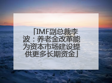 IMF副总裁李波：养老金改革能为资本市场建设提供更多长期资金